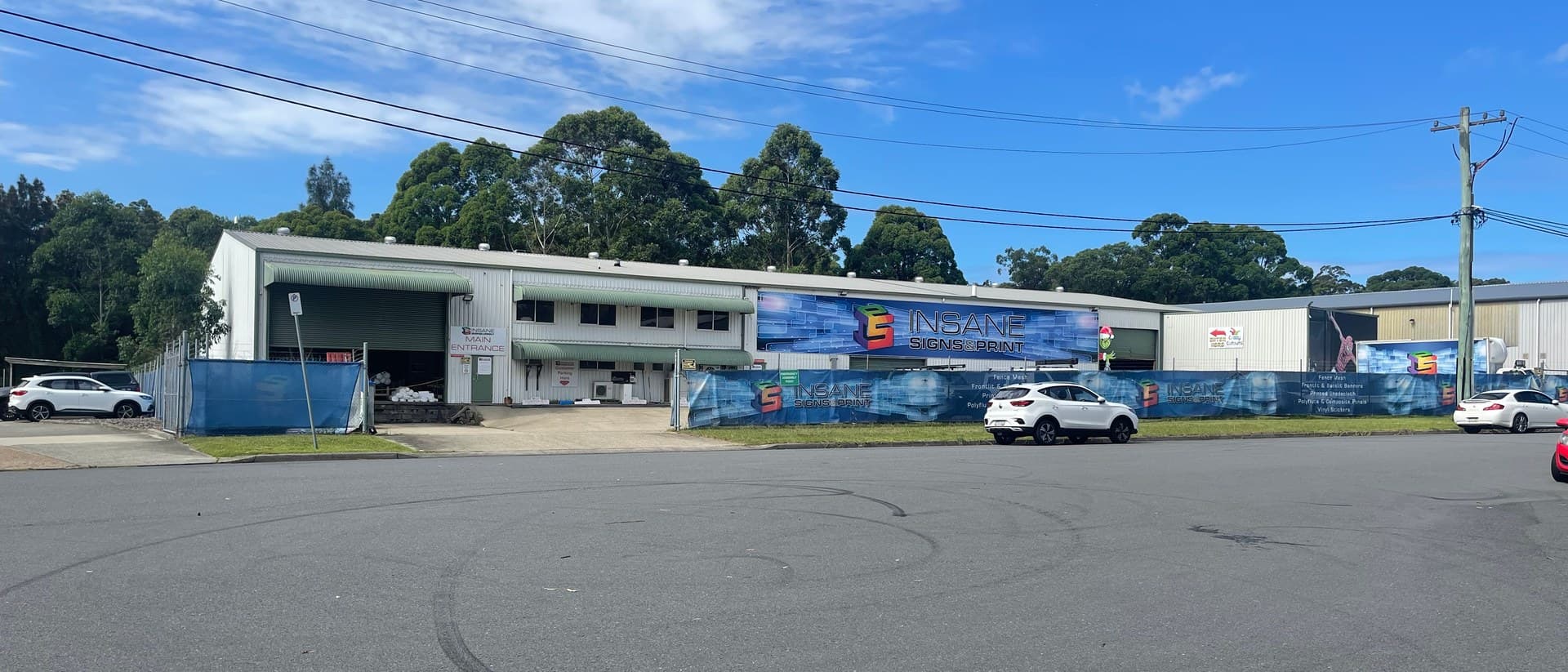 Insane Signs & Print's production facility in Newcastle, NSW