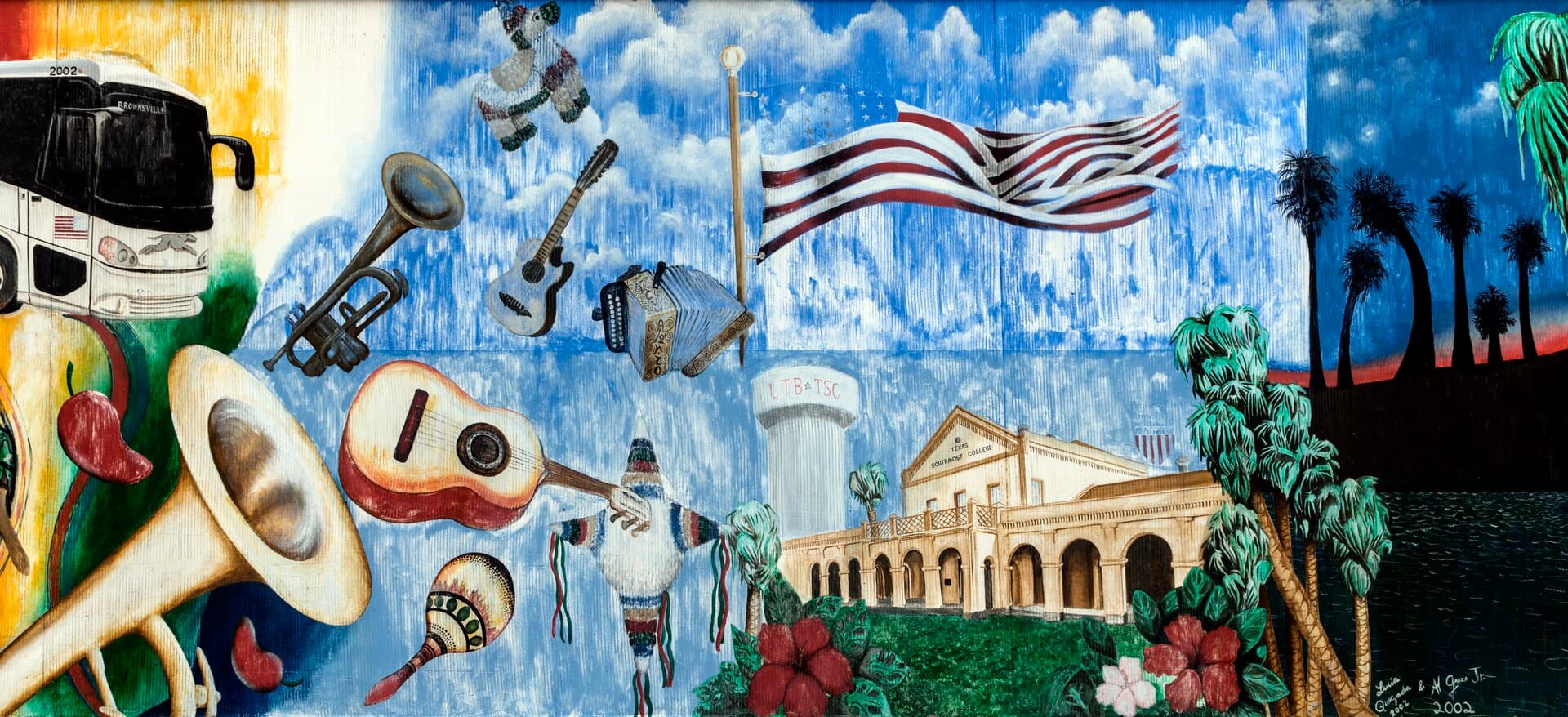 Custom shade sail printed with student artwork